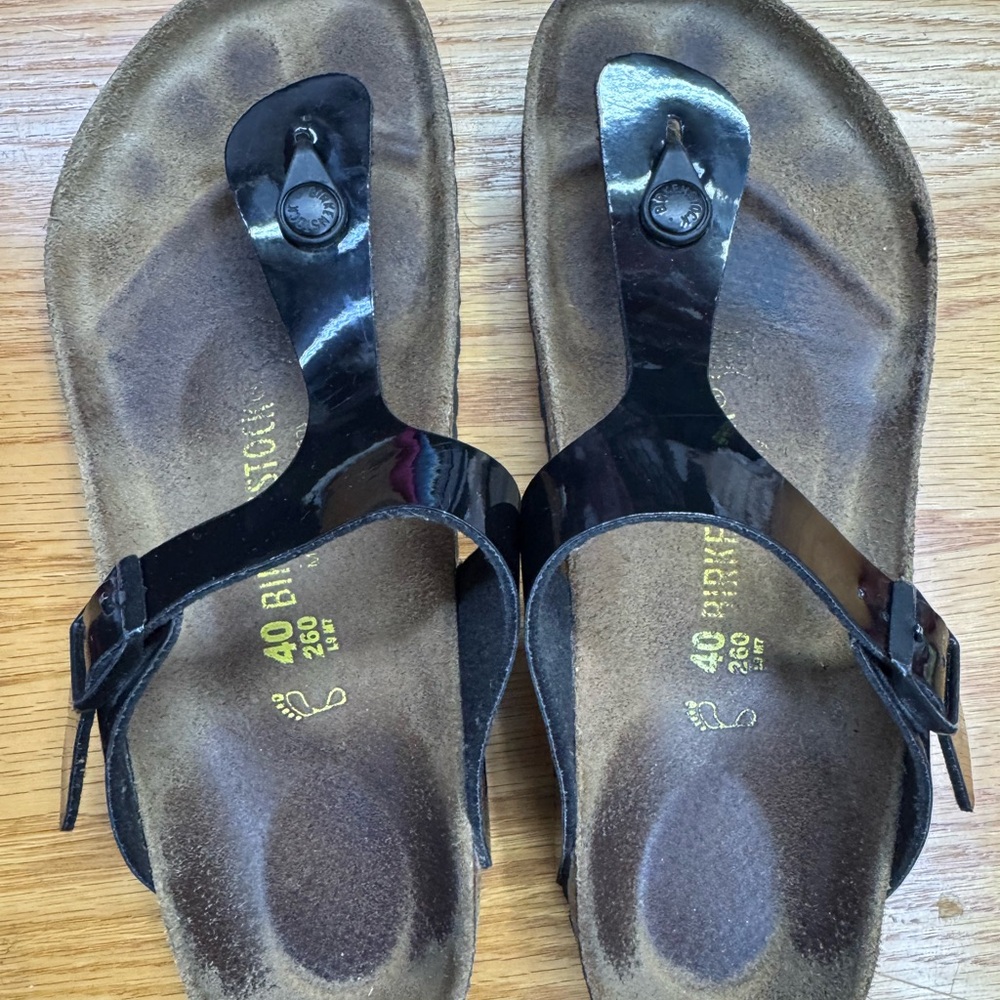 Birkenstock Women's Glossy Black Sandals